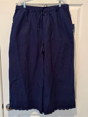 Roller Rabbit X Target Navy Scalloped Wide-Leg Pants